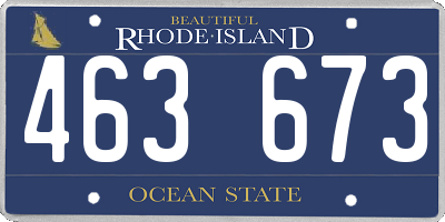 RI license plate 463673