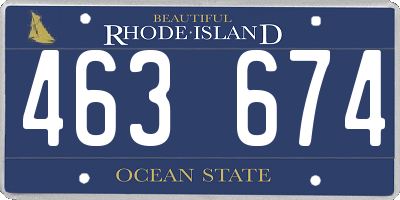 RI license plate 463674