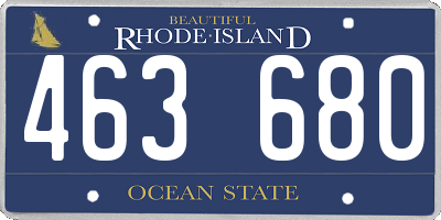 RI license plate 463680