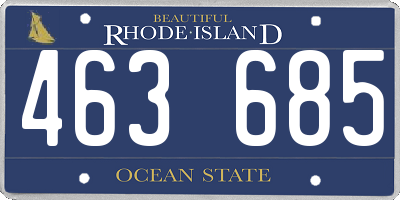 RI license plate 463685