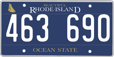RI license plate 463690