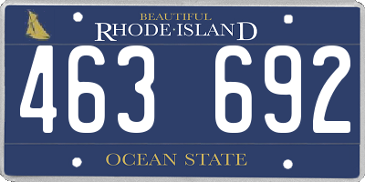 RI license plate 463692