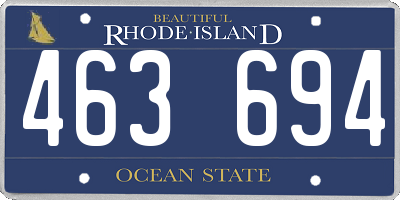 RI license plate 463694