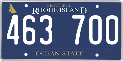 RI license plate 463700