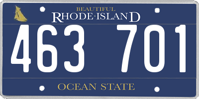 RI license plate 463701