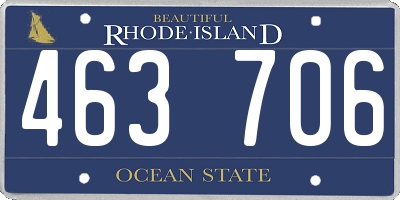 RI license plate 463706