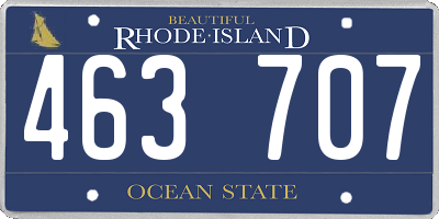 RI license plate 463707