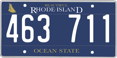 RI license plate 463711