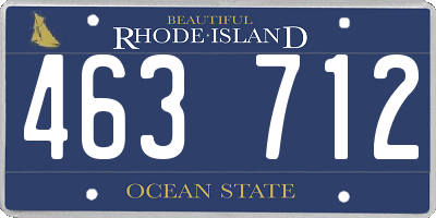 RI license plate 463712