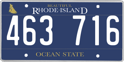 RI license plate 463716