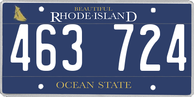 RI license plate 463724