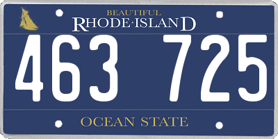 RI license plate 463725
