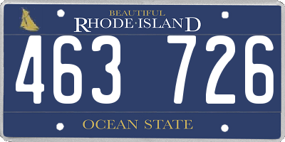 RI license plate 463726