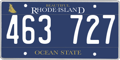 RI license plate 463727