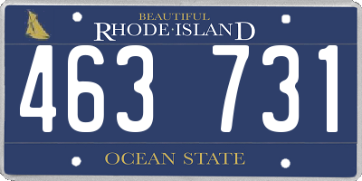 RI license plate 463731