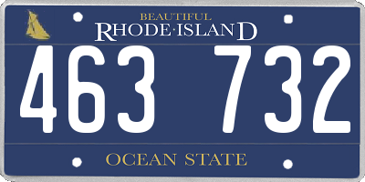 RI license plate 463732