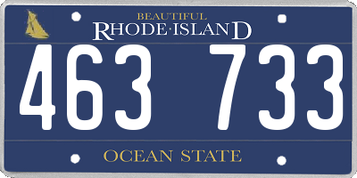 RI license plate 463733