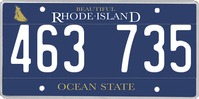 RI license plate 463735