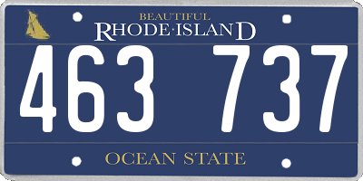 RI license plate 463737