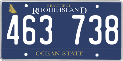 RI license plate 463738