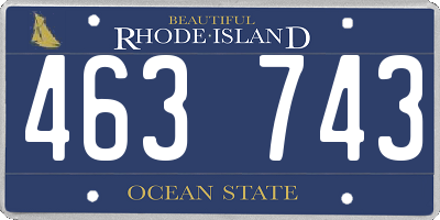 RI license plate 463743