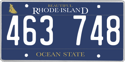 RI license plate 463748