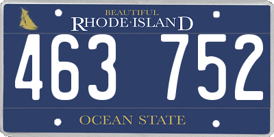 RI license plate 463752