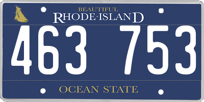 RI license plate 463753