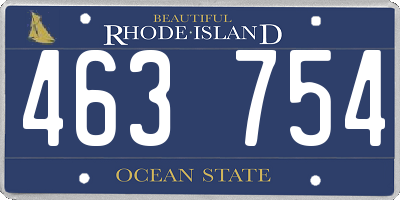 RI license plate 463754
