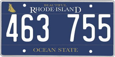RI license plate 463755