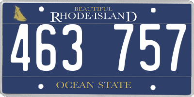RI license plate 463757
