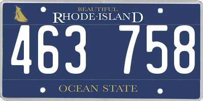 RI license plate 463758