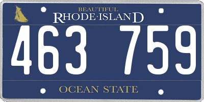 RI license plate 463759