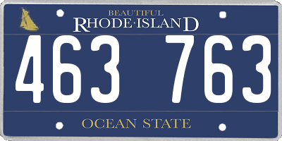 RI license plate 463763