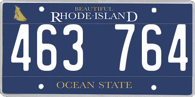 RI license plate 463764