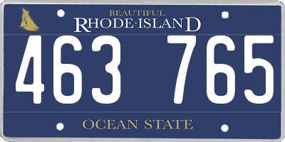 RI license plate 463765