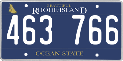 RI license plate 463766