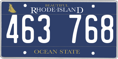 RI license plate 463768