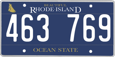 RI license plate 463769