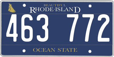 RI license plate 463772