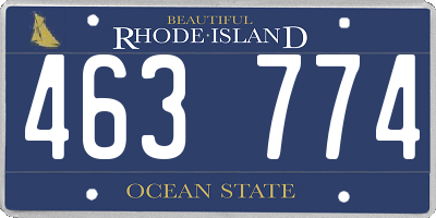 RI license plate 463774