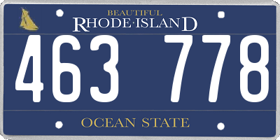 RI license plate 463778