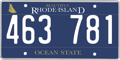 RI license plate 463781