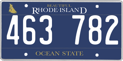 RI license plate 463782