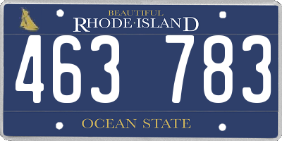 RI license plate 463783