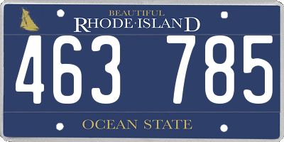 RI license plate 463785