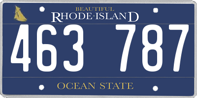 RI license plate 463787