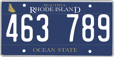 RI license plate 463789
