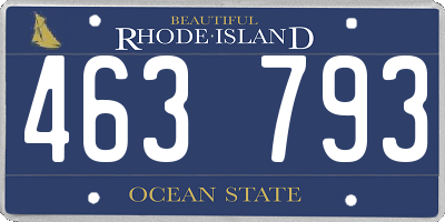 RI license plate 463793