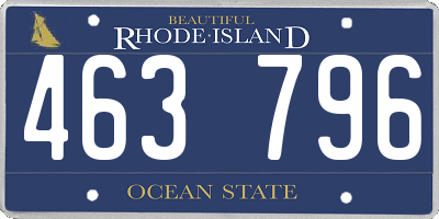 RI license plate 463796